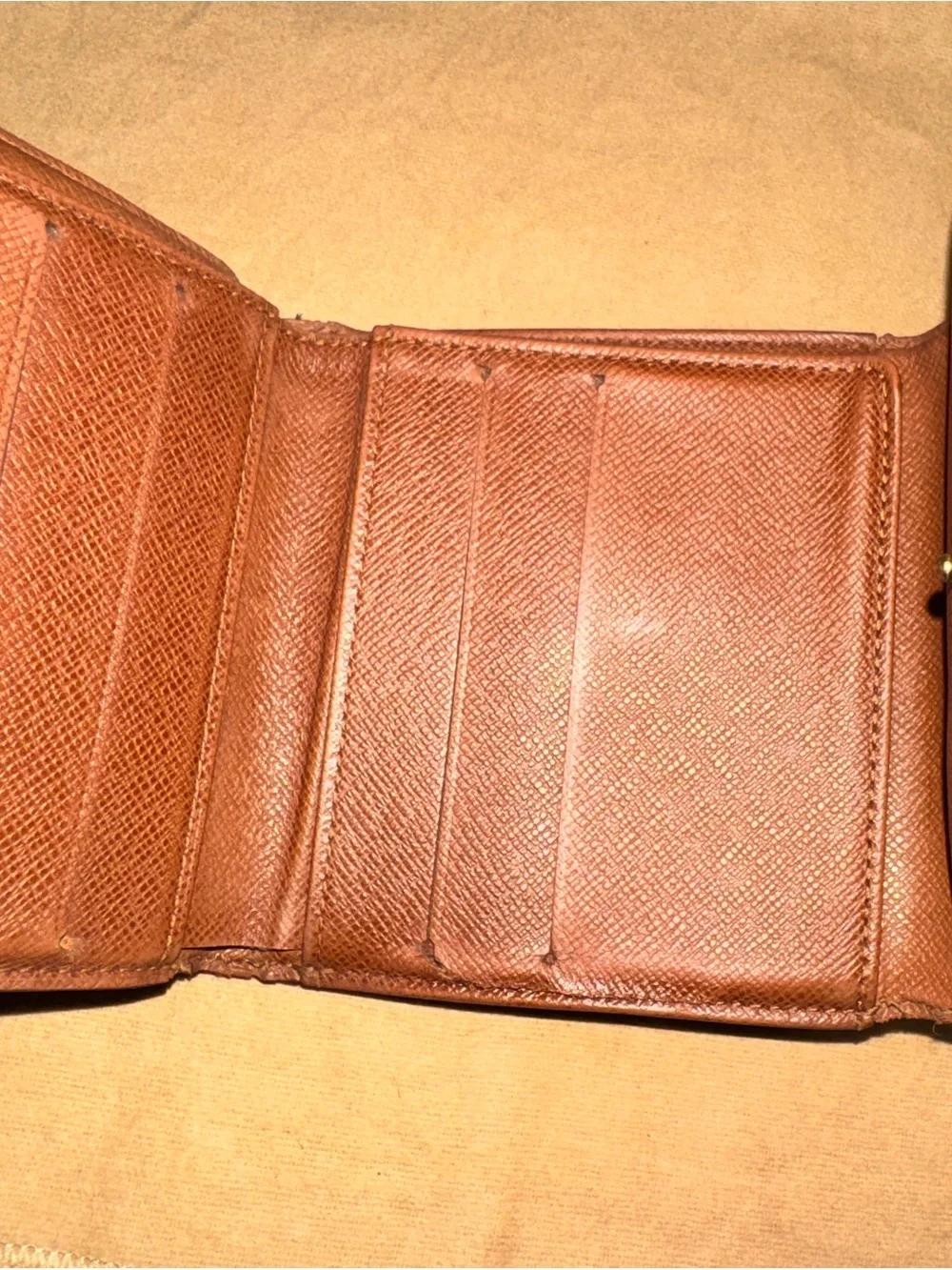 Authentic Louis Vuitton Monogram Compact Brown Leather Wallet
